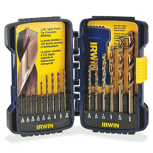IRWIN 316015 - 15-Piece Cobalt HSS Straight Shank Fractional Drill Bit Pro Set EasyOptionXY LLC