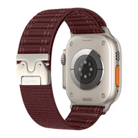 Fabric Bands Compatible with Apple Watch Ultra Band 49mm 46mm 45mm 44mm 42mm 38mm 40mm 41mm Men Women Nylon Sport Loop Strap for iWatch Series Ultra SE 10 9 8 7 6 5 4 3 2 1 (Red Wine 42mm(Series 3)/44mm/45mm/46mm/49mm)
