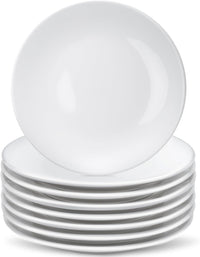 8 Pcs Porcelain Dessert Plates,6 inch White Appetizer Plates,Round Small White Plates,Small Plates for Appetizers,Ceramic Dessert Plate for Cake Snacks,Microwave Oven and Dishwasher Safe