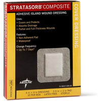 Stratasorb Composite Waterproof Island Dressing   4x4 10 Pack