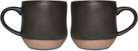 Bosmarlin Large Stoneware Speckled Coffee Mugs Set of 2, Big Tea Cup, 17 Oz, Dishwasher and Microwave Safe