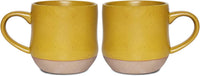 Bosmarlin Large Stoneware Speckled Coffee Mugs Set of 2, Big Tea Cup, 17 Oz, Dishwasher and Microwave Safe