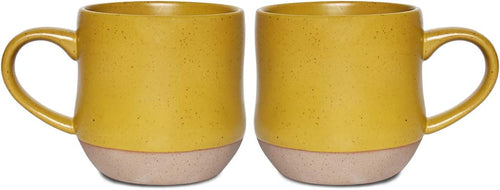 Bosmarlin Large Stoneware Speckled Coffee Mugs Set of 2, Big Tea Cup, 17 Oz, Dishwasher and Microwave Safe