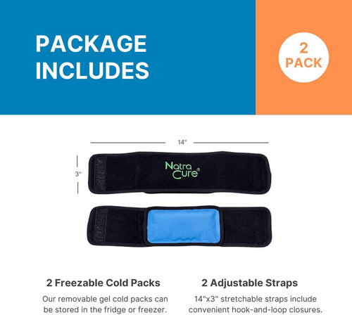 NatraCure Cold Therapy Wrap (Regular) with 14" Strap - 2 Pack