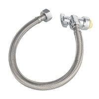 18" 1/2" Push x 1/2" FIP Faucet Hose Connector,1/4-Turn, Angle
