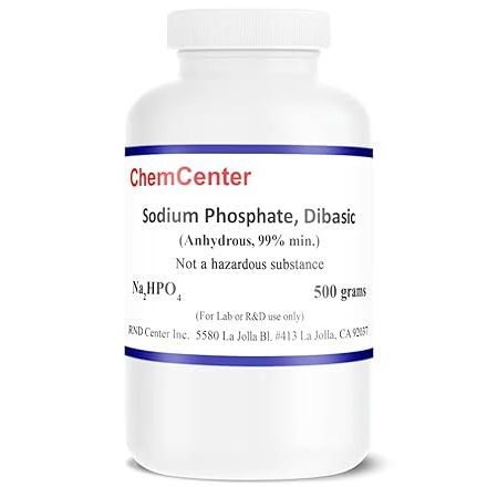 Sodium Phosphate Dibasic Anhydrous Powder, 500 Grams