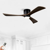 52" Ceiling Fan with Light for Bedroom, 3 Blades, Remote Control