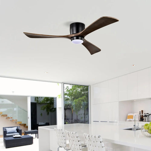 52" Ceiling Fan with Light for Bedroom, 3 Blades, Remote Control