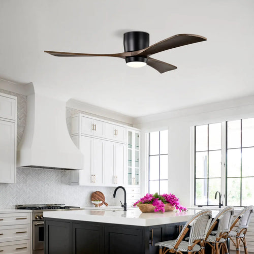 52" Ceiling Fan with Light for Bedroom, 3 Blades, Remote Control