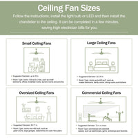 52" Ceiling Fan with Light Modern Design Remote and 6 Speed Options