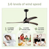 52" Ceiling Fan with Light Modern Design Remote and 6 Speed Options