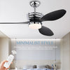 52" Modern Ceiling Fan with Light, 3 ABS Blades, DC Remote Control