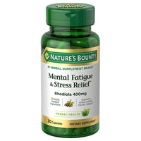 Nature's Bounty Rhodiola 400 Mg Mental Fatigue & Stress Relief 30 Capsules