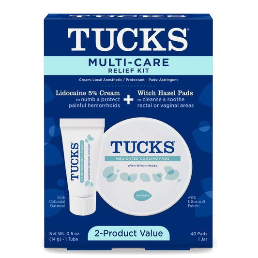 Tucks Multi Care Relief Kit, Lidocaine 5% Cream + Witch Hazel Pads