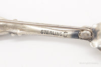 Antique Butterfly Sterling Silver Spoon Brooch Pin