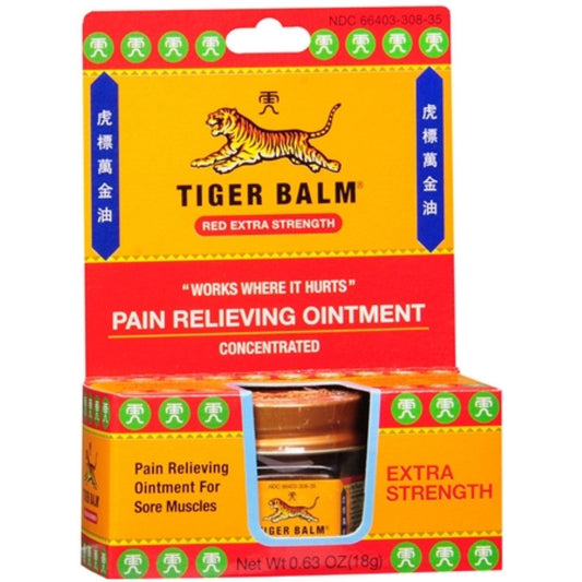Tiger Balm Pain Relieving Ointment, Red Extra Strength 0.63 Oz
