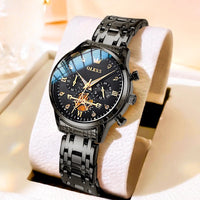 Women's Gold Stainless Steel Multifunction Quartz Watch