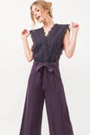 And The Why Laced Surplice Tie Waist Jumpsuit