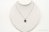 Blue Lab Sapphire Cubic Zirconia Heart Sterling Silver Necklace