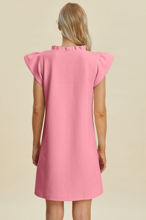 Double Take Full Size Ruffled V-Neck Cap Sleeve Dress – Ruffled V-Neck Dress, Cap Sleeve Dress, Elegant Ruffled Dress, Flattering V-Neck Dress, Stylish Full-Size Dress, Comfortable Ruffle Dress, Chic Cap Sleeve Dress