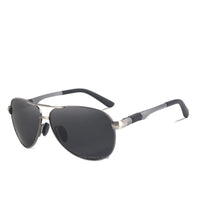Men 100% Polarized Aluminum Alloy Frame Sunglasses  In Elegant Retro Classic Men's Driving Pilot  Style