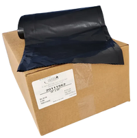 JaniSource 55-60 Gal 2.0 mil Heavy Duty Low Density Can Liners, 38" x 58", Black, Case of 100