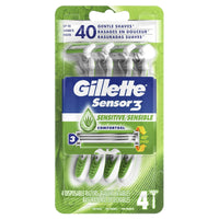 Gillette Sensor3 Sensitive Men's Disposable Razor, 4 Razors EasyOptionXY LLC