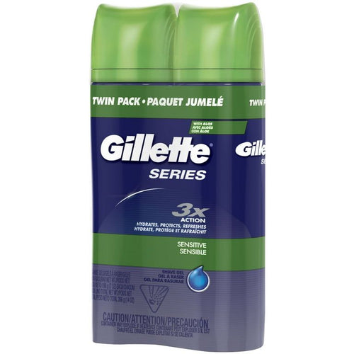 Gillette Series Soothing Shave Gel for Men with Aloe Vera, Twin Pack, 14 oz EasyOptionXY LLC