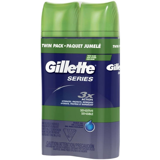 Gillette Series Soothing Shave Gel for Men with Aloe Vera, Twin Pack, 14 oz EasyOptionXY LLC