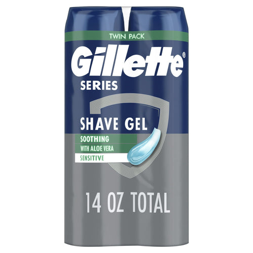 Gillette Series Soothing Shave Gel for Men with Aloe Vera, Twin Pack, 14 oz EasyOptionXY LLC