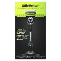 Gillette Labs Exfoliating Bar Men's Razor - 1 Handle, 2 Blade Refills, Premium Magnetic Stand, Gray EasyOptionXY LLC