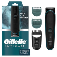 Gillette Intimate Electric Pubic Hair Trimmer for Men, Waterproof Body Groomer, Black EasyOptionXY LLC
