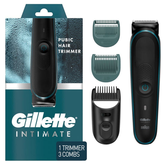 Gillette Intimate Electric Pubic Hair Trimmer for Men, Waterproof Body Groomer, Black EasyOptionXY LLC