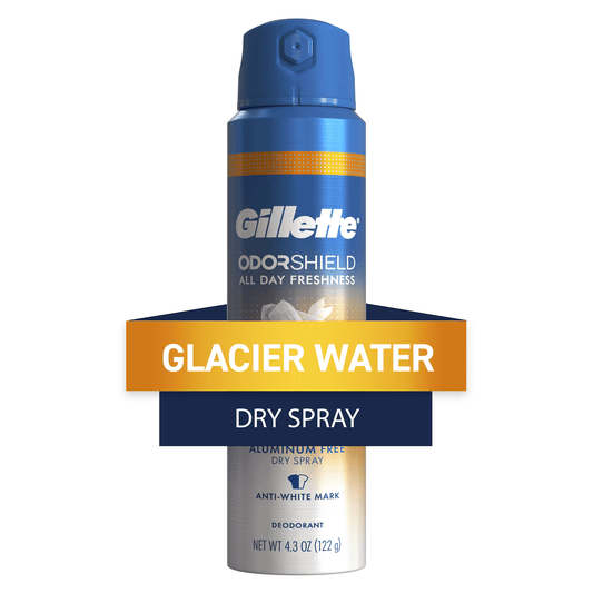 Gillette Aluminum Free Men's Deodorant Odor Shield Spray Glacier Water + Sandalwood, 4.3oz EasyOptionXY LLC