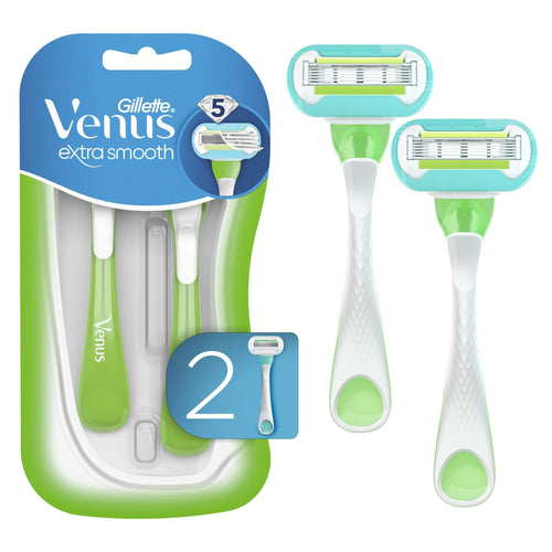Gillette Venus Extra Smooth Green Disposable Women's Razors, 2 Count EasyOptionXY LLC
