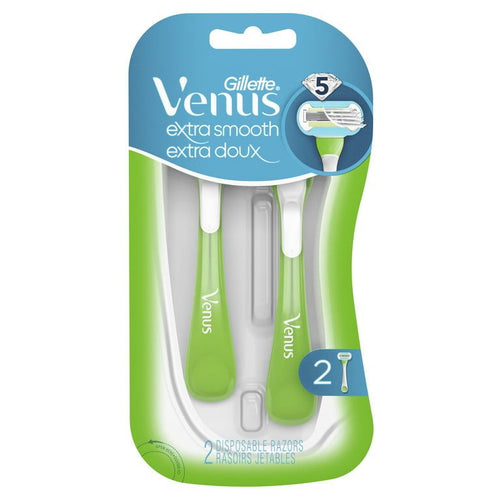 Gillette Venus Extra Smooth Green Disposable Women's Razors, 2 Count EasyOptionXY LLC