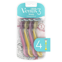 Gillette Venus Simply 3 Dragonfruit Women's Disposable Razor, 4 Count EasyOptionXY LLC