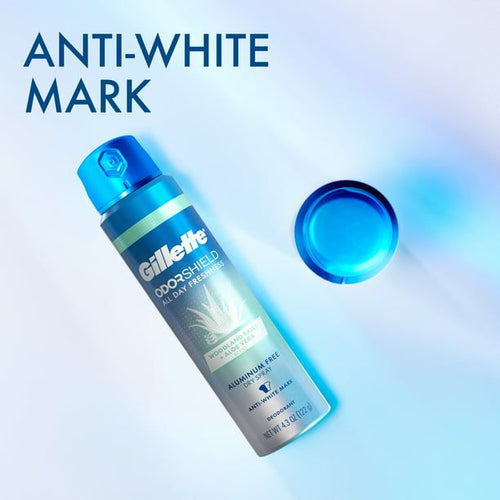 Gillette Aluminum Free ODOR SHIELD Men's Spray Woodland Falls + Aloe Vera, 4.3 oz EasyOptionXY LLC