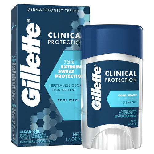 Gillette Clinical Protection Antiperspirant and Deodorant for Men, Clear Gel, Cool Wave, 1.6oz EasyOptionXY LLC