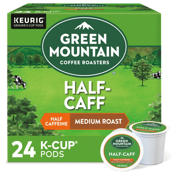 Green Mountain Coffee Roasters Half Caff Coffee, Keurig Single-Serve K-Cup pods, Medium Roast, 24 Count EasyOptionXY LLC