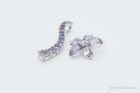 Amethyst Cubic Zirconia Sterling Silver Necklace Pendants