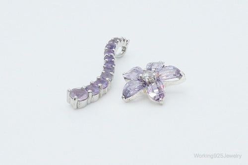 Amethyst Cubic Zirconia Sterling Silver Necklace Pendants