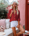 Summer Breeze Button-Up Shirt – Stylish Cotton and Linen Top for Women