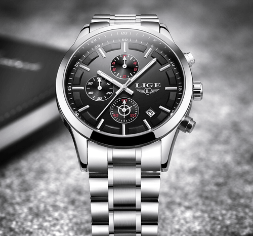Men's Waterproof  Watch With Chronometers And Date Display Unique Design Perfect Gift