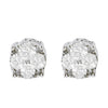 .925 Sterling Silver 1/2 cttw Prong Set Round-Cut Diamond Cluster Stud Earring (I-J Color, I2-I3 Clarity)