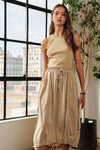 ADORA Drawstring Sleeveless Washed Dress