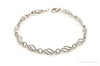 Designer JWBR Single Diamond Linked Sterling Silver Bracelet