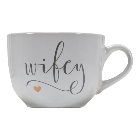 Gartner Studios Wifey Script Font Ceramic Coffee and Soup Mug 1 Count EasyOptionXY LLC