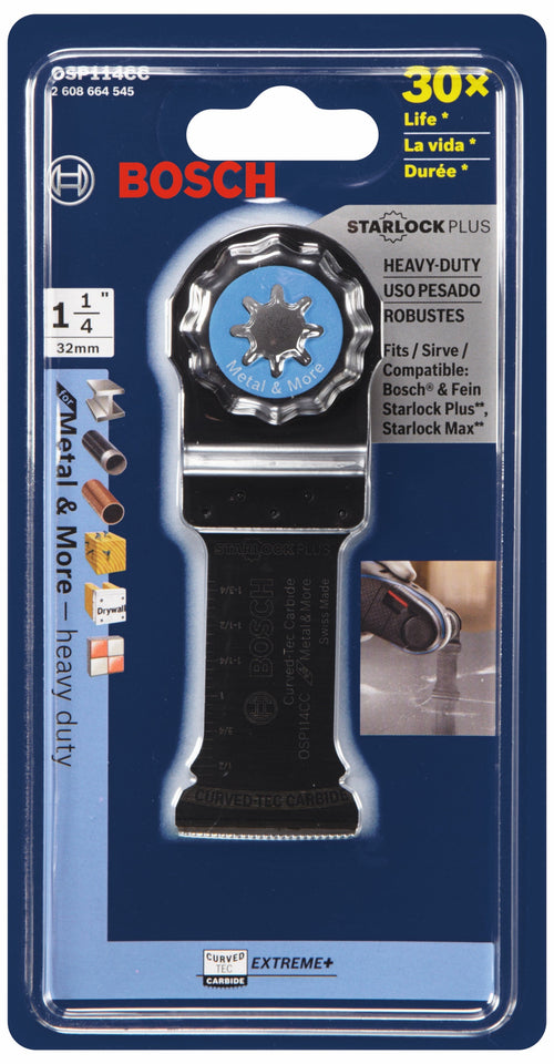 BOSCH OSP114CC 1-1/4 In. StarlockPlus® Oscillating Multi-Tool Curved-Tec Carbide Extreme Plunge Blade