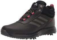 adidas Womens S2g Recycled Polyester Mid Cut Golf Shoes Core Black/Dark Silver/Wild Pink 5.5
